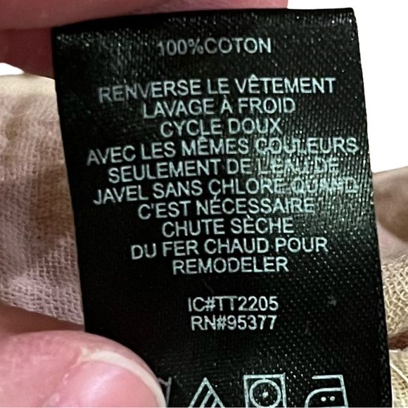 NWOT Sanctuary Cream Wide Leg Pull On Textured Pants 100% Cotton, Women's Size M - Picture 8 of 8